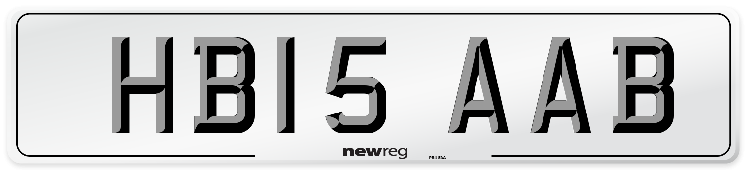 HB15 AAB Number Plate from New Reg